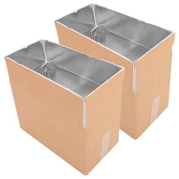 DEEPCRAFF 2Pcs Aluminum Lined Insulated Cooler Boxes for Professional Food Shipping and Cold Chain Storage