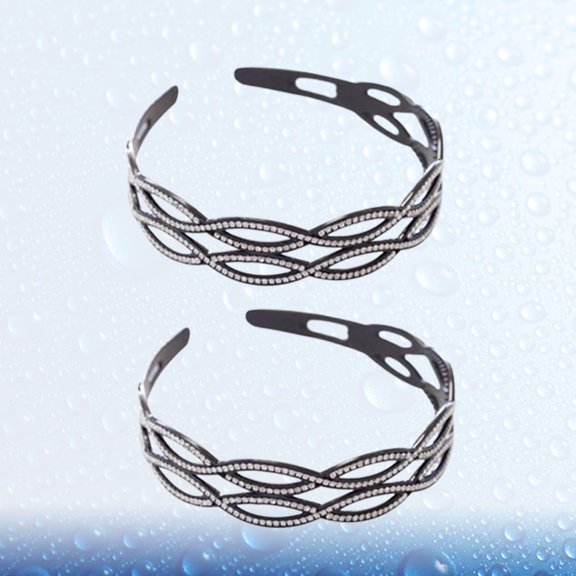 DEEPCRAFF Chic Rhinestone Hair Band Black Elegant Headwear for Weddings