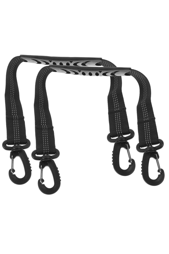 2-Pack Adjustable Black Nylon Ski Boot Carrier Straps Portable for Outdoor Winter Sports