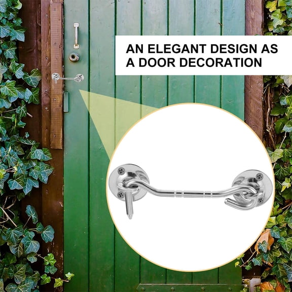 DEEPCRAFF 2-Pack Heavy Duty Metal Window Hooks Stainless Steel Fasteners for Secure Home Use and Window Locking