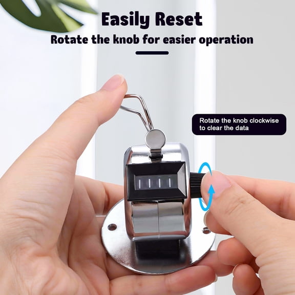 DEEPCRAFF 2pcs Hand Counter Metal Manual Counting Silver for General Users
