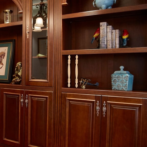 DEEPCRAFF 2Pcs Simple Style Wooden Balusters For Staircase Interior Home And Restaurant Light Brown Solid Wood