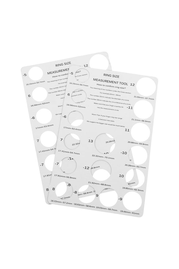 2Pcs Ring Sizing Device White Precision Measuring Tool for Accurate Ring Size Measurement