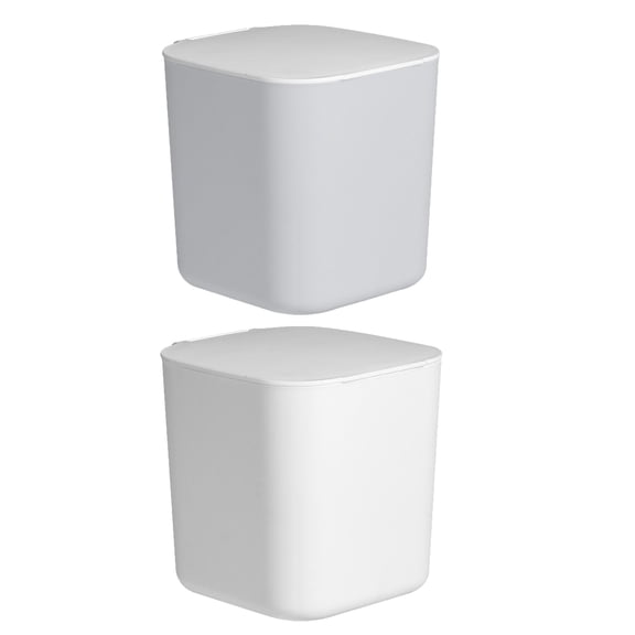 DEEPCRAFF 2Pcs Small Trash Bin Waste Storage Compact Shape Simple Design for Office Use Home Use 4.91x4.72x4.52 In