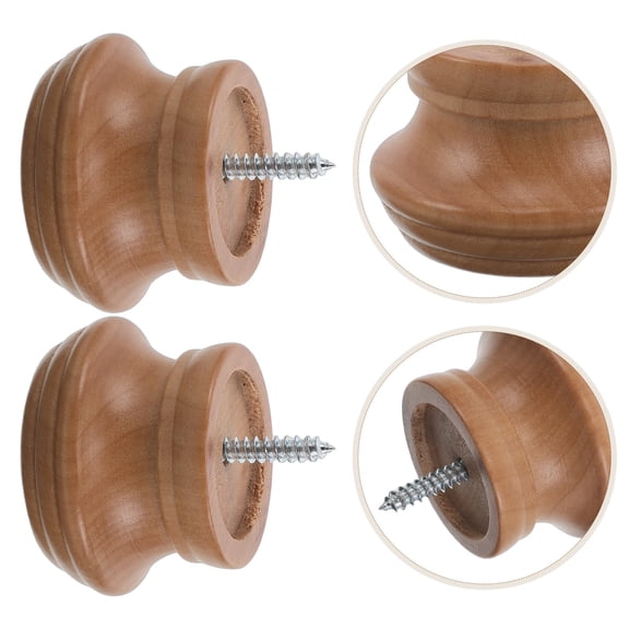 DEEPCRAFF 2Pcs Smooth Finish Wooden Curtain Rod Caps Easy Install Decorative Finials
