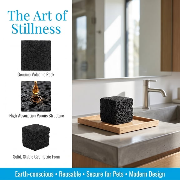 DEEPCRAFF Durable Black Volcanic Stone Passive Diffuser for Office and Home
