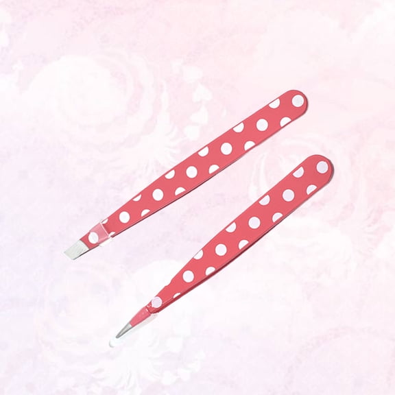 DEEPCRAFF 2Pcs Pink Stainless Steel Eyebrow Clip Durable Makeup Tweezers for Precise Hair Removal