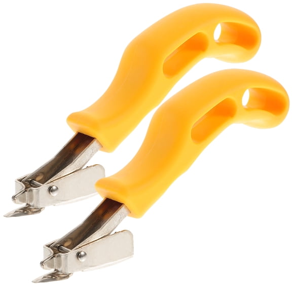 DEEPCRAFF 2Pcs Heavy Duty Staple Puller Tools in Yellow for Upholstery and Wood Removal