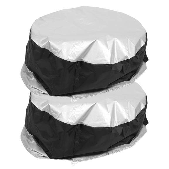 DEEPCRAFF 2Pcs Tire Protectors Silver Oxford Cloth for Car Tires Outdoor Camping 17.0x14.6x0.04in