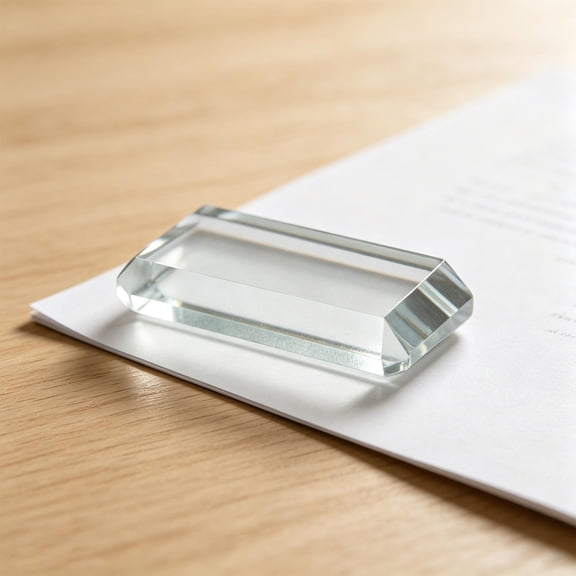 DEEPCRAFF 2Pcs Transparent Glass Paperweight Blocks for Office Desk and Fabric Pattern Weights