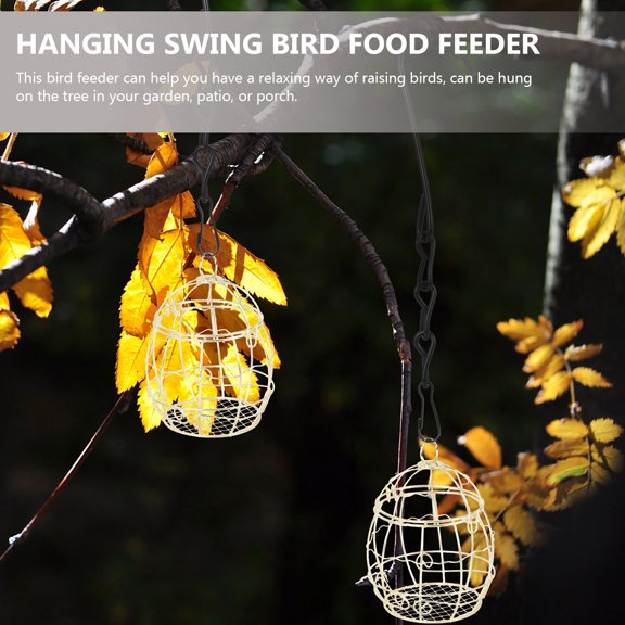 DEEPCRAFF Iron Hanging Bird Feeder, Durable Swing Design, Easy to Fill, Assorted Colors, 2Pcs