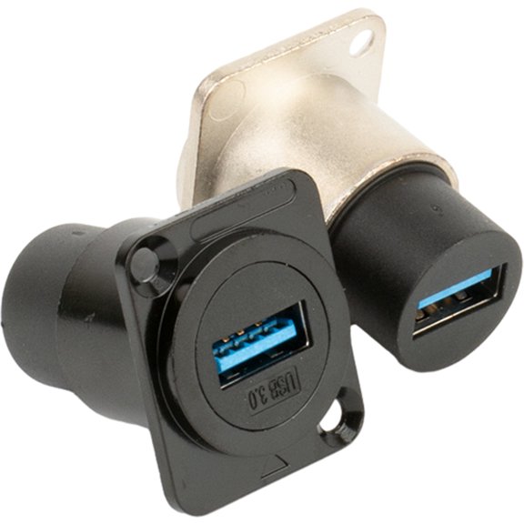 DEEPCRAFF USB Pass Through Adapter Assorted Color Pc Metal Stable Transmission 2Pcs