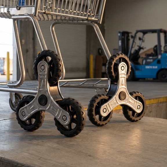 DEEPCRAFF 2Pcs Durable Stainless Steel Caster Wheels for Stair Climbing Utility Cart