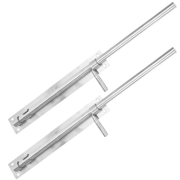 DEEPCRAFF 2Pcs Versatile Plated Silver Slide Bolt Latch for Double Gates and Main Door Security