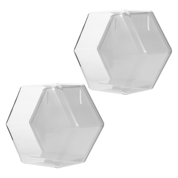 DEEPCRAFF 2Pcs Space Saving Wall Mounted Display Case Transparent White Figurine Storage Box Dustproof
