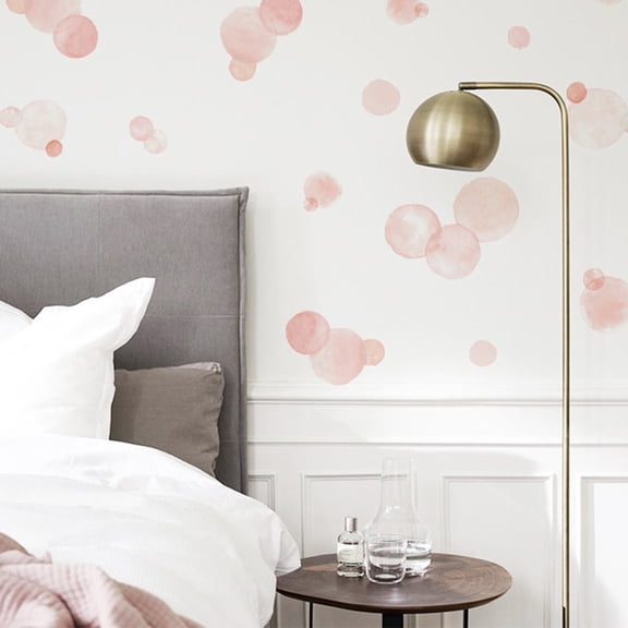 DEEPCRAFF 2-Pack PVC Polka Dot Watercolor Wall Decals, and Stick for Room Decoration