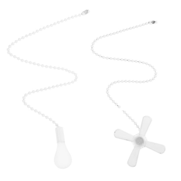 DEEPCRAFF 2Pcs White Beaded Ceiling Light Pull Chain Extenders with Vintage Style for Home Decor