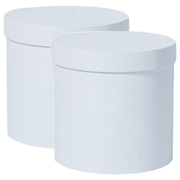 DEEPCRAFF 2Pcs White Flower Box with Lid for Floral Packaging and Elegant Storage