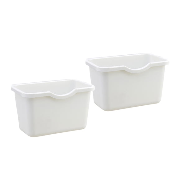 DEEPCRAFF 2-Pack White Plastic Kitchen Storage Boxes Hanging Garbage Containers for Cabinet Doors