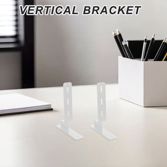DEEPCRAFF 2-Pack White Metal Pegboard Tabletop Brackets for Workspace Organization and Display Support