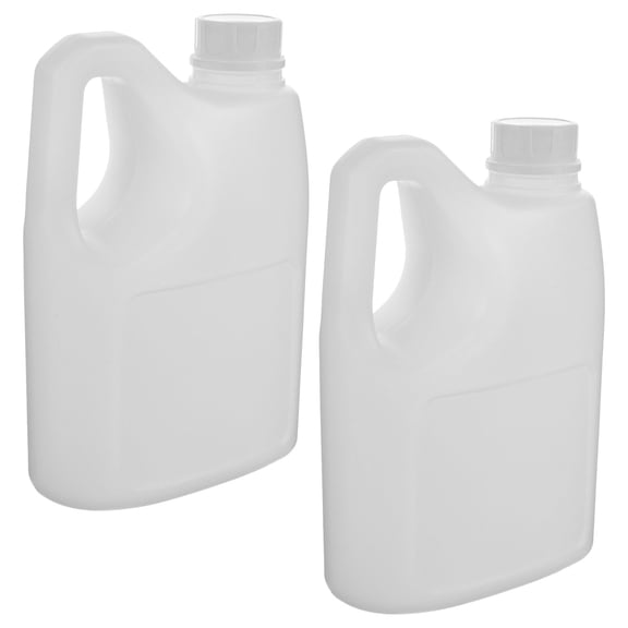 DEEPCRAFF 2Pcs White Plastic Juice Pitcher with Leakproof Lid and Easy Carry Handle for Storage