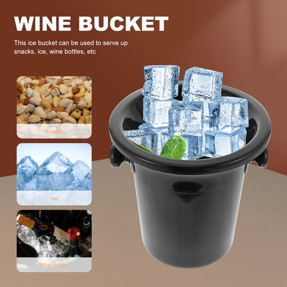 DEEPCRAFF 2Pcs Black Plastic Wine Tasting Bucket with Funnel Design for Wine Spitting Use