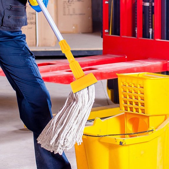 DEEPCRAFF 2Pcs Plastic Mop Replacement Clamp Yellow for Mop Handle Part Convenience