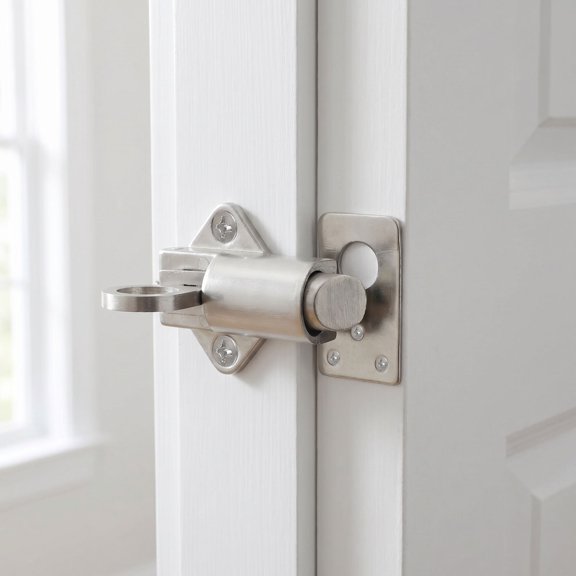 DEEPCRAFF 2-Pack Automatic Spring Door Latch Zinc Alloy Metal Locks for Cabinet and Window Security, and Easy to Install