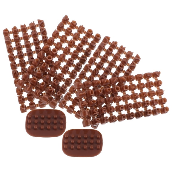 DEEPCRAFF DIY Polymer Clay Letter Stamps, Plastic Alphabet for Jewelry and Cookies, Light Brown