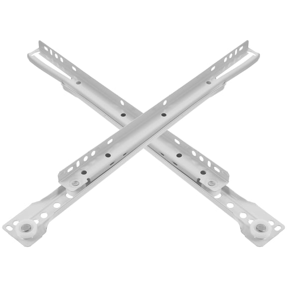 DEEPCRAFF 2Sets White Closet Bearing Rails Keyboard Slides Heavy Duty with Noise Reducing Nylon Wheels