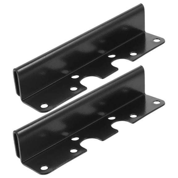 DEEPCRAFF Metal Bed Rail Brackets Iron Black 2Pcs