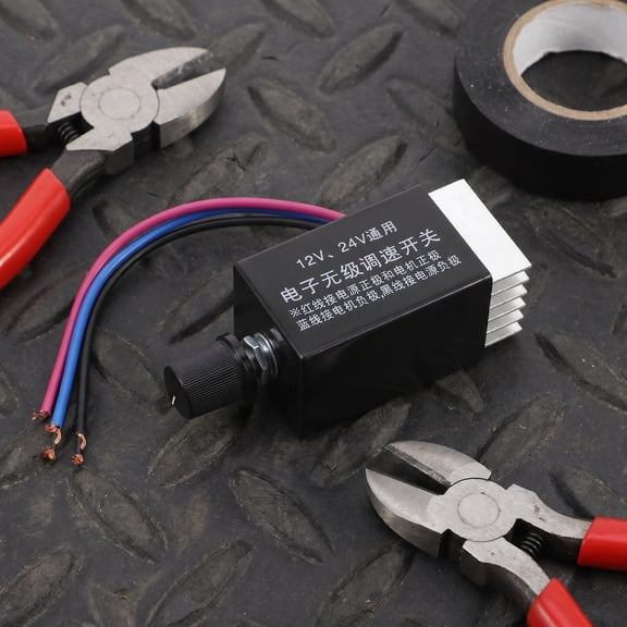 DEEPCRAFF 2pcs Dc 12v/24v Motor Speed Controller Rotary Switch for Fan