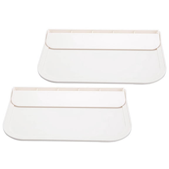 DEEPCRAFF 2-Pack Foldable Small Wall Shelf, White PP Wall-Mounted Bathroom Storage Organizer Rack for Shower, Kitchen Use