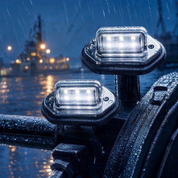 DEEPCRAFF 2-Pack Black LED Marine for Boats, Low Power Navigation Lights Ideal for Night Boating Safety