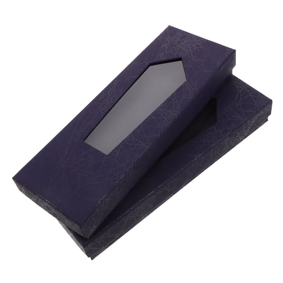 DEEPCRAFF 2pcs Necktie Box, Rigid Paper Tie Box with Lid and Display Window