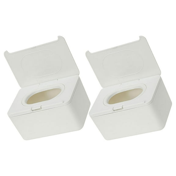 DEEPCRAFF 2-Pack Refillable Plastic Wipe Containers for Living Room Storage and Organization