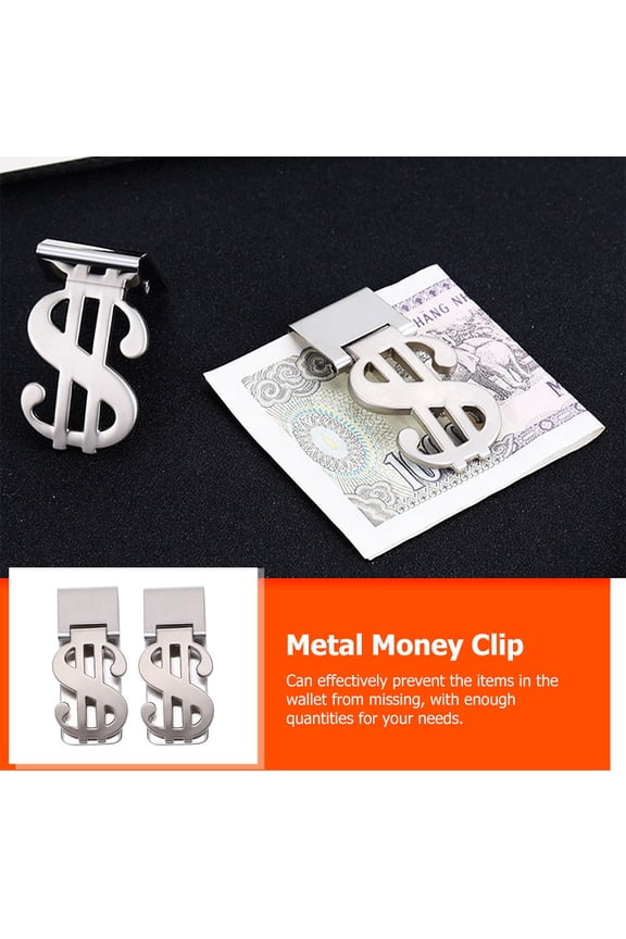 2-Pack Stainless Steel Money Clips, Compact and Lightweight Rectangular Wallet Accessories for Secure Cash Holding