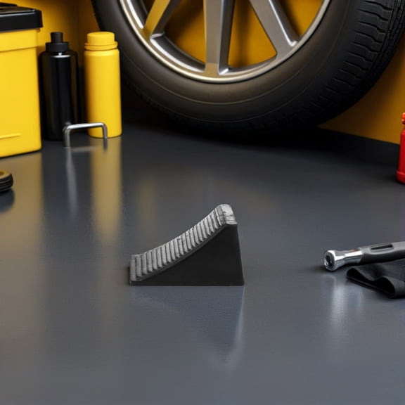 DEEPCRAFF Non-Slip Rubber Wedge Chocks for Vehicles Black Car and Trailer Stabilizer