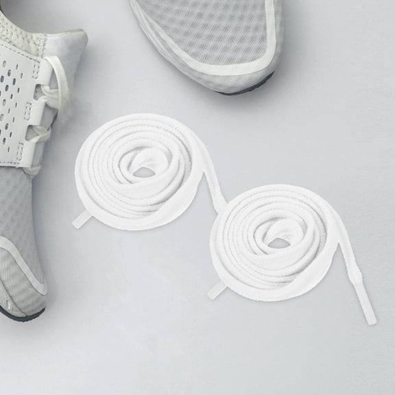 DEEPCRAFF Cotton Basketball Shoe Laces White Flat Wide High Density for Sports Shoes 3Pairs