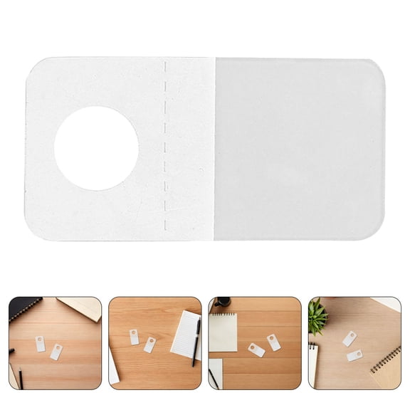 DEEPCRAFF 300-Piece Clear Self-Adhesive Hanging Tabs Plastic Hooks for Retail Shelf Organization, Display and Storage
