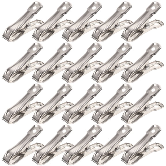 DEEPCRAFF 30Pcs Utility Clothes Drying Clips in Stainless Steel Ideal for Home Use with Wide Grip Opening