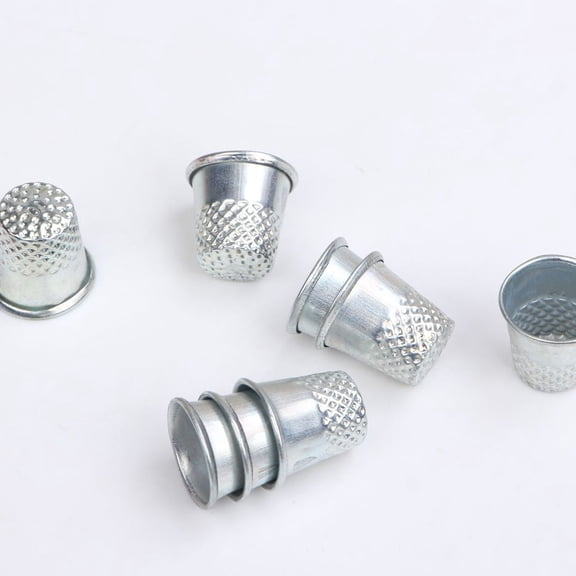 DEEPCRAFF 30Pcs Plated Silver Metal Sewing Thimble Finger Protector for Home Sewing Accessory and Craft Use