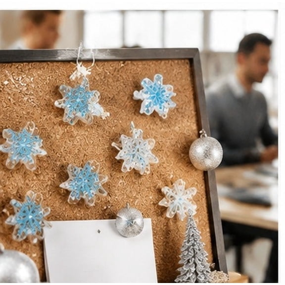 DEEPCRAFF 30-Piece Christmas Push Pins, Plastic Decorative Thumbtacks for Cork Board, Bulletin Board, Office Decor