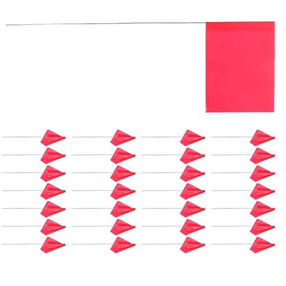 DEEPCRAFF 30Pcs Garden Marking Flags Red Triangular Flags for Yard Irrigation and Surveying