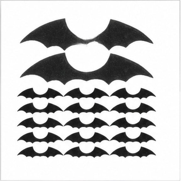 DEEPCRAFF 30pcs Mirror Decal Car Bat Wing Embellishment Black Cloth for Party