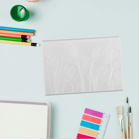 DEEPCRAFF 3D Embossing Folder for Paper Crafts, Card Making, High Precision Plastic with White Floral Design