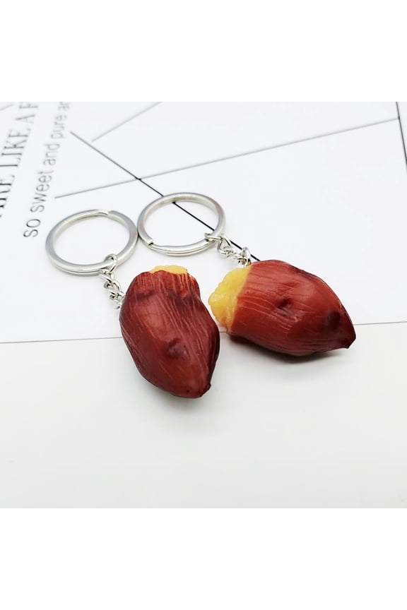 3PCS Key Chains Boys Sweet Potato Charms Alloy Cute Keychain for Gifting