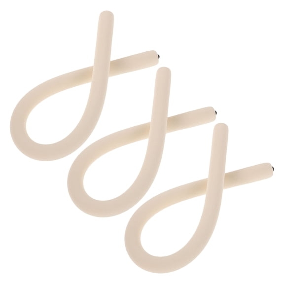 DEEPCRAFF 3Pcs Flexible Beige S Hooks with Foam and Aluminum for Closet Rods Secure Locking Multipurpose Hangers