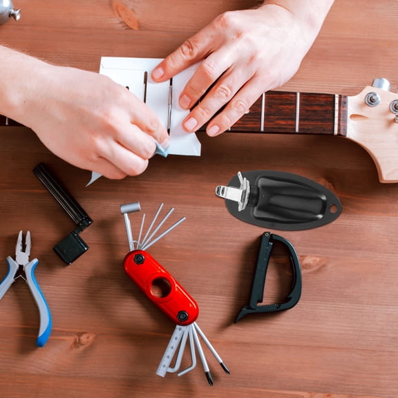 DEEPCRAFF 3Pcs Electric Guitar Jack Plate Socket with Pickup Connection Hole Black Design