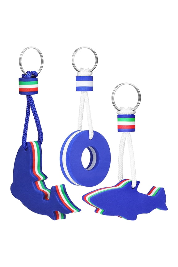 3-Pack Floating Keychains Assorted Colors for Water Sports, Boating, Surfing and Outdoor Activities